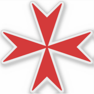 Sticker Croix de Malte (rouge)
