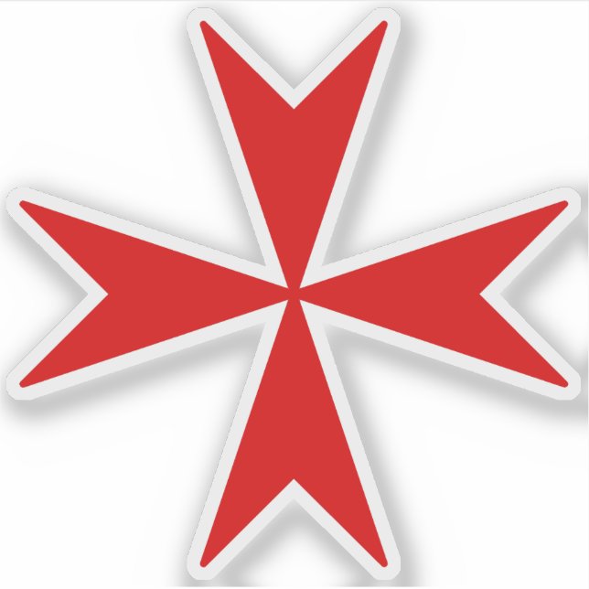 Sticker Croix de Malte (rouge) (Devant)