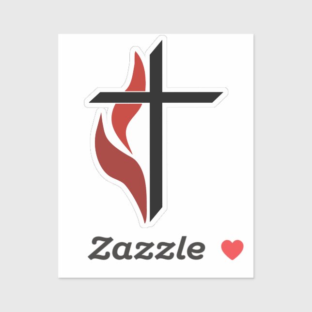 Sticker Croix Flamboyante (Feuille)