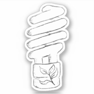 Sticker Croquis d'ampoule basse consommation