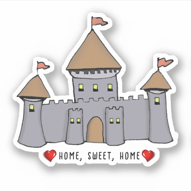 Sticker Croquis de Château de Conte de Fées (Devant)