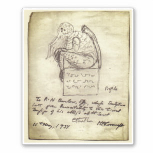 Sticker Croquis de Cthulhu par Lovecraft