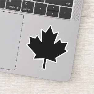 Sticker Croquis noir Canada Feuille d'érable élégant