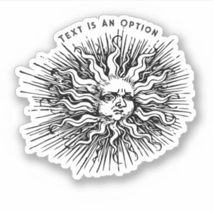 Sticker Croquis Vintage du Soleil Mystique