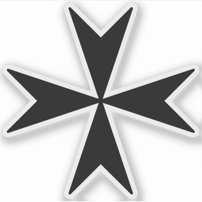Sticker Cross Of Malta (black) (Devant)