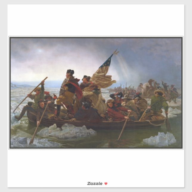Sticker Crossing Delaware 1776 : Général George Washington (Feuille)