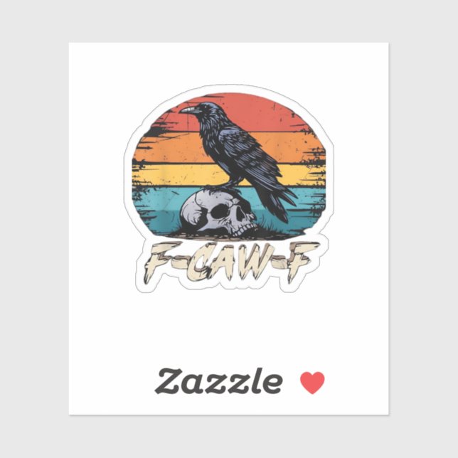 Sticker Crow, Retro F-Caw-F Bird Crow Funny Crow Bird Cawi (Feuille)