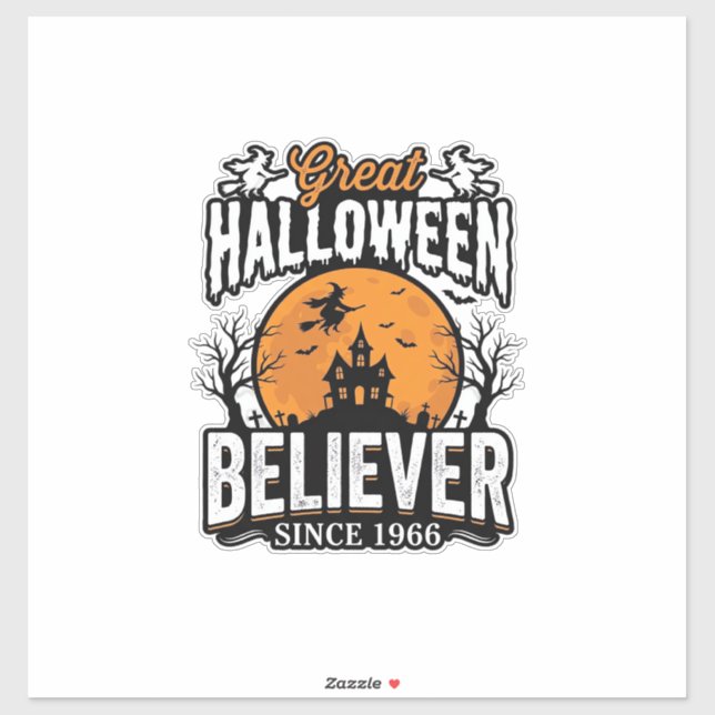 Sticker Croyant d'Halloween Vintage Depuis 1966 Graphique_ (Feuille)
