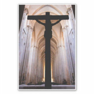 Sticker Crucifix avec Jésus-Christ. Abbaye gothique d'Alco