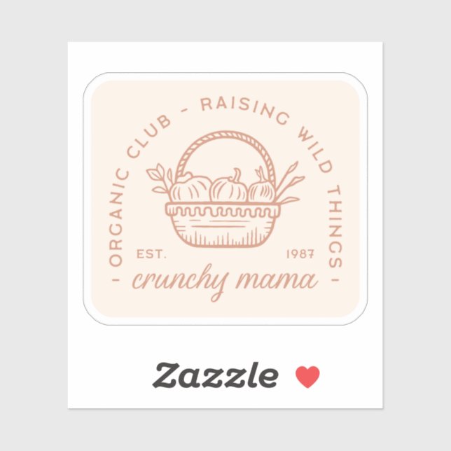 Sticker Crunchy maman bio club homestead sahm esthétique (Feuille)