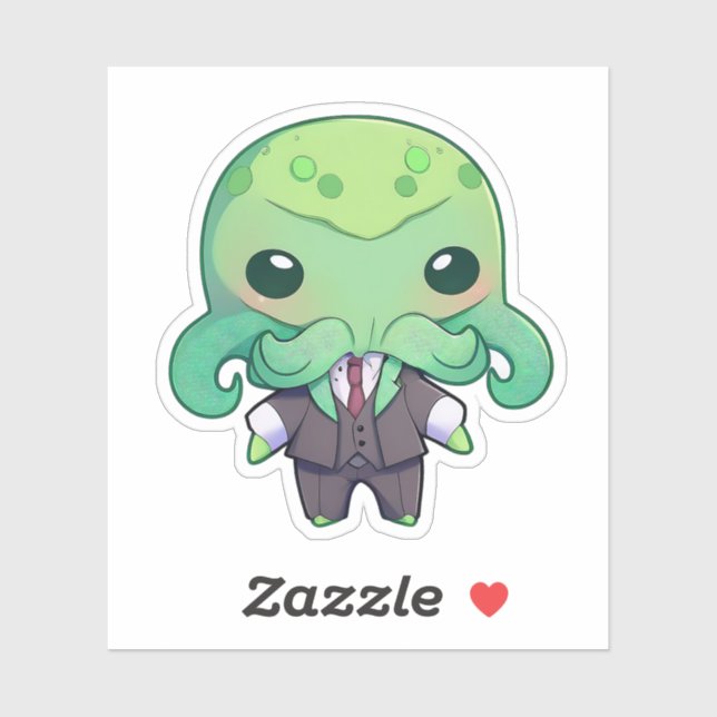 Sticker Cthulhu en costume (Feuille)
