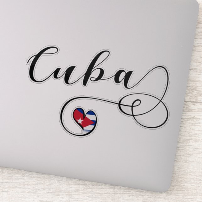 Sticker Cuba Drapeau cardiaque cubain (Détail)