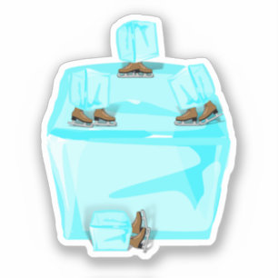 Sticker Cubes de glace de patinage sur glace