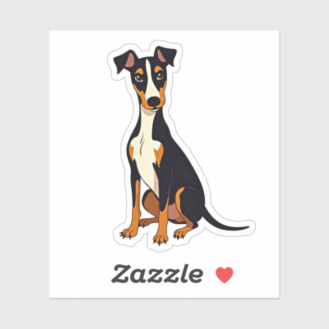 Sticker Cubisme Manchester Terrier, Charme adorable, Petit (Feuille)