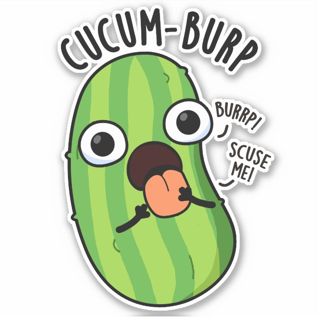 Sticker Cucum-burp Blague de Concombre Drôle  (Devant)