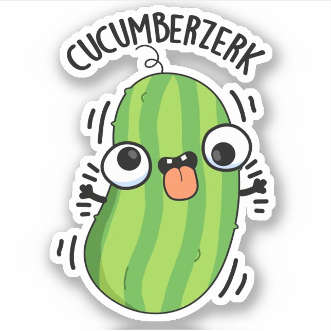 Sticker Cucumberzerk Funny Berzerk Cucumber Pun (Devant)