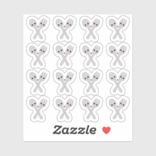 Sticker Cuillère à fourche Kawaii Préparation du repas Buj