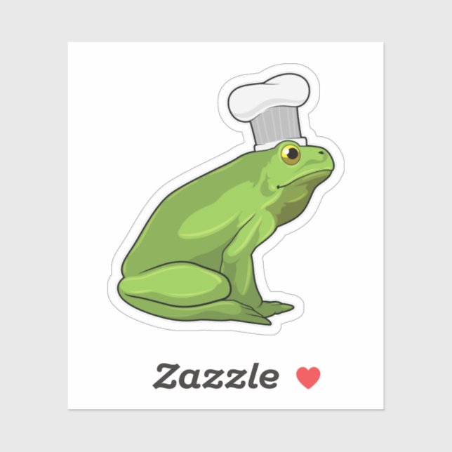 Sticker Cuire la grenouille avec casquette (Feuille)