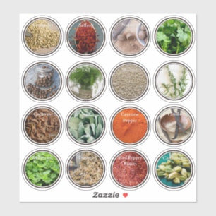 Sticker Cuisine moderne Herbes culinaires Épices Jar Étiqu