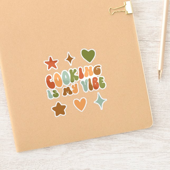 Sticker Cuisine super Est mon Vibe, Cuisinier, Chef, Foodi (Carnet)
