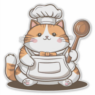 Sticker Cuisinier Chat Adorable