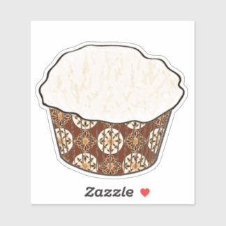 Sticker Cupcake à la noix de coco, Wrapper Brown au chocol
