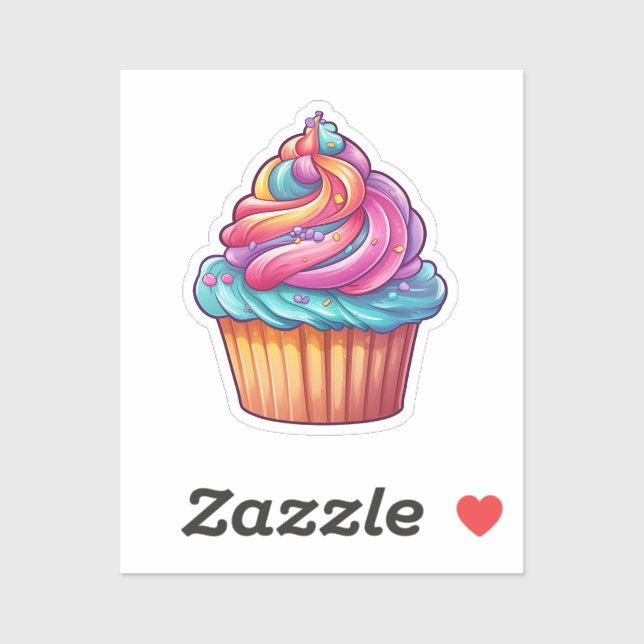 Sticker cupcake de dessin (Feuille)