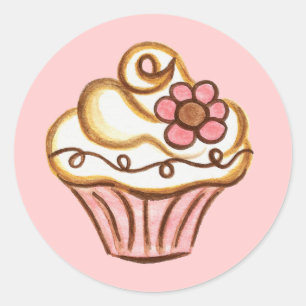 Sticker Cupcake Fleur
