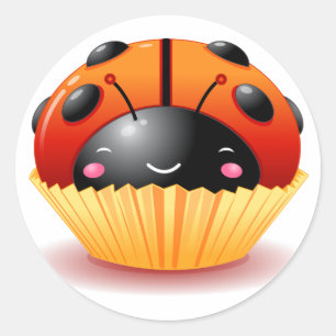 Sticker Cupcake Ladybug