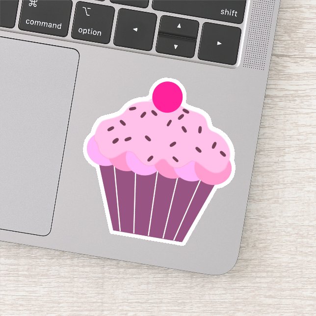 Sticker Cupcake rose et violet (Détail)
