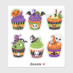 Sticker cupcake six Halloween