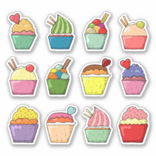 Sticker Cupcakes Dessert coloré l Scrapbook