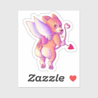 Sticker Cupid Corgi