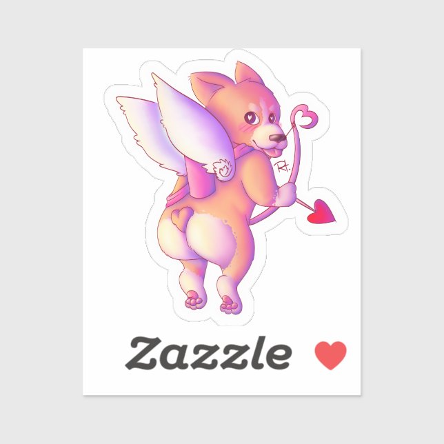 Sticker Cupid Corgi (Feuille)