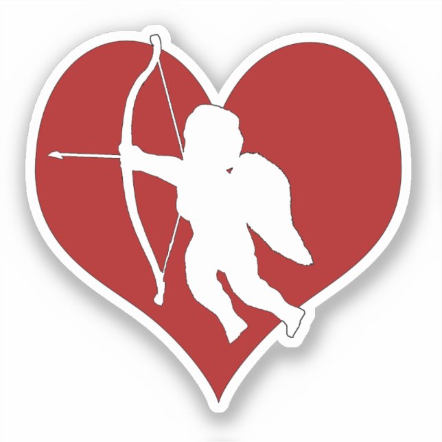 Sticker Cupidon dans un cœur  (Recto)