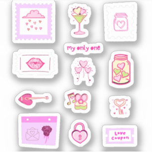 Sticker Cupidon Pink Love doodbook scrapbook