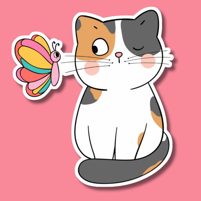 Sticker Curieux Chat étanche (Créateur téléchargé)