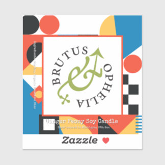 Sticker Custom-Cut Vinyl Abstract Geometric Product Label 
