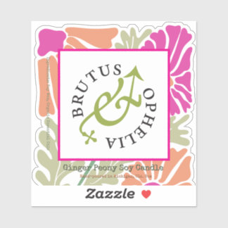 Sticker Custom-Cut Vinyl Floral Product Label Watercolor