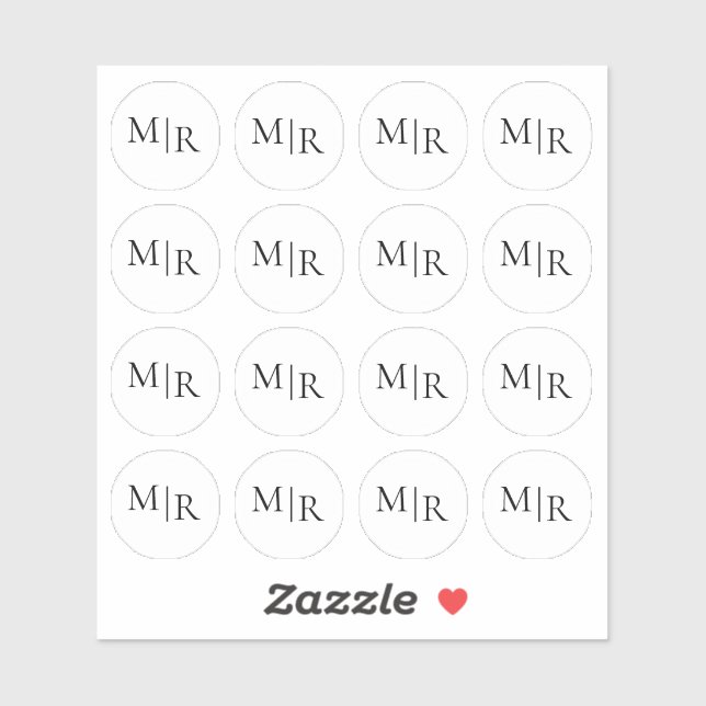 Sticker Custom Elegant | Minimal Business Initial Design  (Feuille)