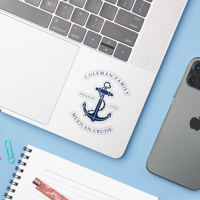 Sticker Custom Family Cruise Nautical Boat Anchor Swag (Ordinateur portable avec iPhone)