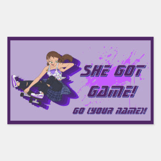 Sticker Custom Femme Skateboarder
