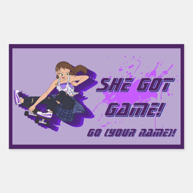 Sticker Custom Femme Skateboarder (Devant)