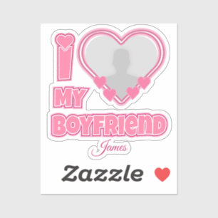 Sticker Custom I Love My Boyfriend - Ajouter photo et nom