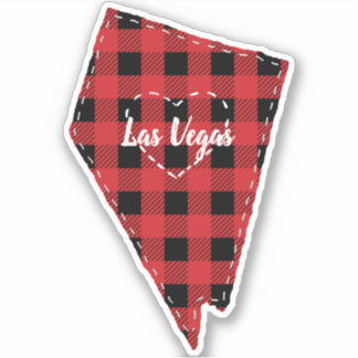 Sticker Custom Nevada Hometown State Plaid Christmas