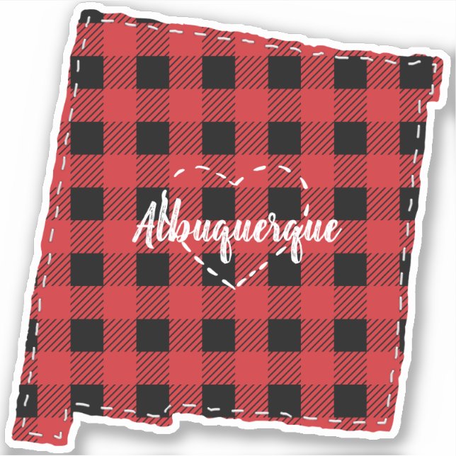 Sticker Custom New Mexico Hometown State Plaid Christmas (Devant)
