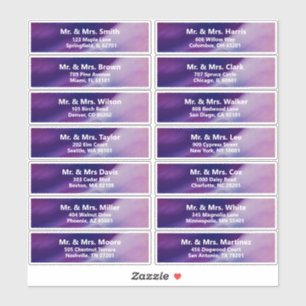Sticker Custom Purple Blue Bar Mitzvah Adresse d'invité