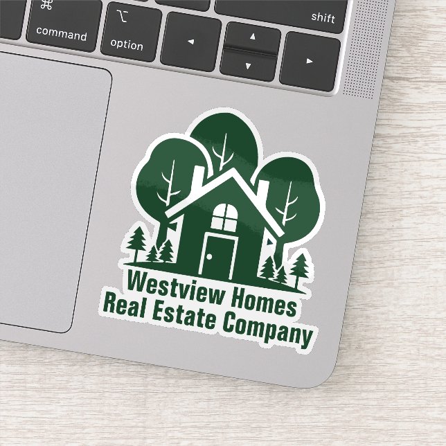 Sticker Custom Real Estate Company Green House Laptop (Détail)