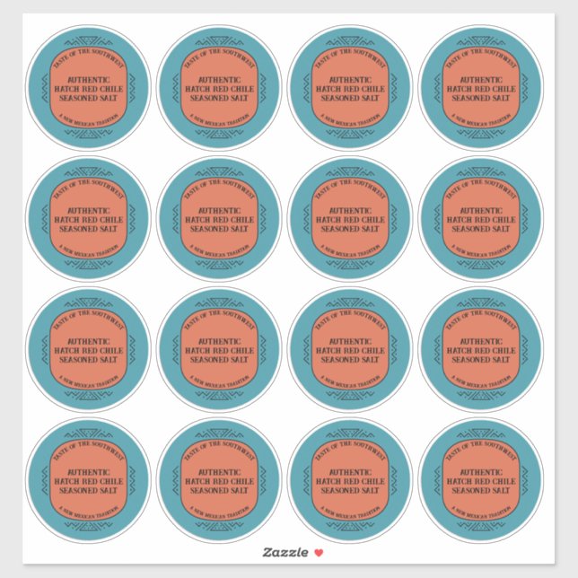 Sticker Custom Southwest Style Jar Box Tin Label Set (Feuille)