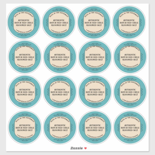 Sticker Custom Southwestern Style Jar Box Tin Label Set (Feuille)